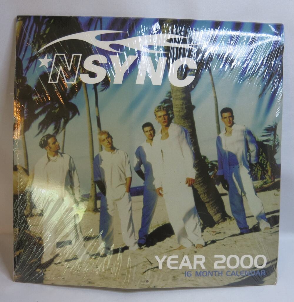 NSYNC Year 2000 Calendar New Sealed Justin Timberlake 16 Month Y2K Pop Music